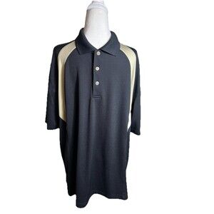 Grand Slam Golf Polo Shirt Mens XL Black and Tan Short Sleeve